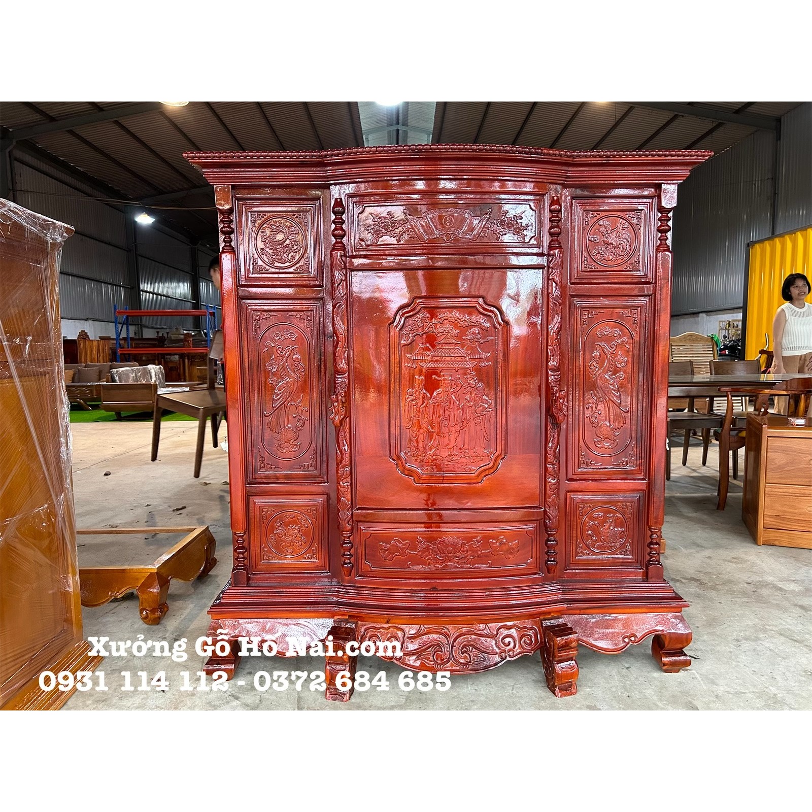 Tủ thờ Tràm Chạm 6 chân