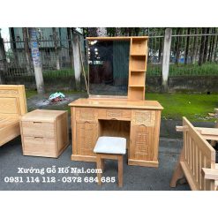 Bàn trang điểm gỗ Sồi Vuông Tự Nhiên