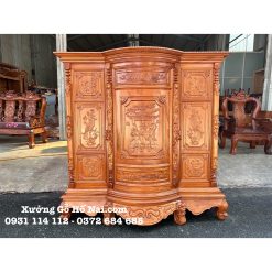 Tủ thờ Gõ Đỏ chạm Tam Đa