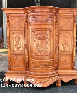 Tủ thờ Gõ Đỏ chạm Tam Đa