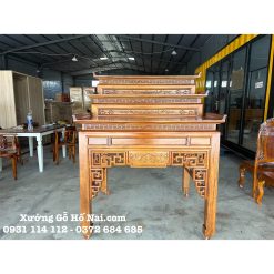 Bàn thờ Gia Tiên Tam Cấp Liên Hoa Gỗ Tràm Rừng