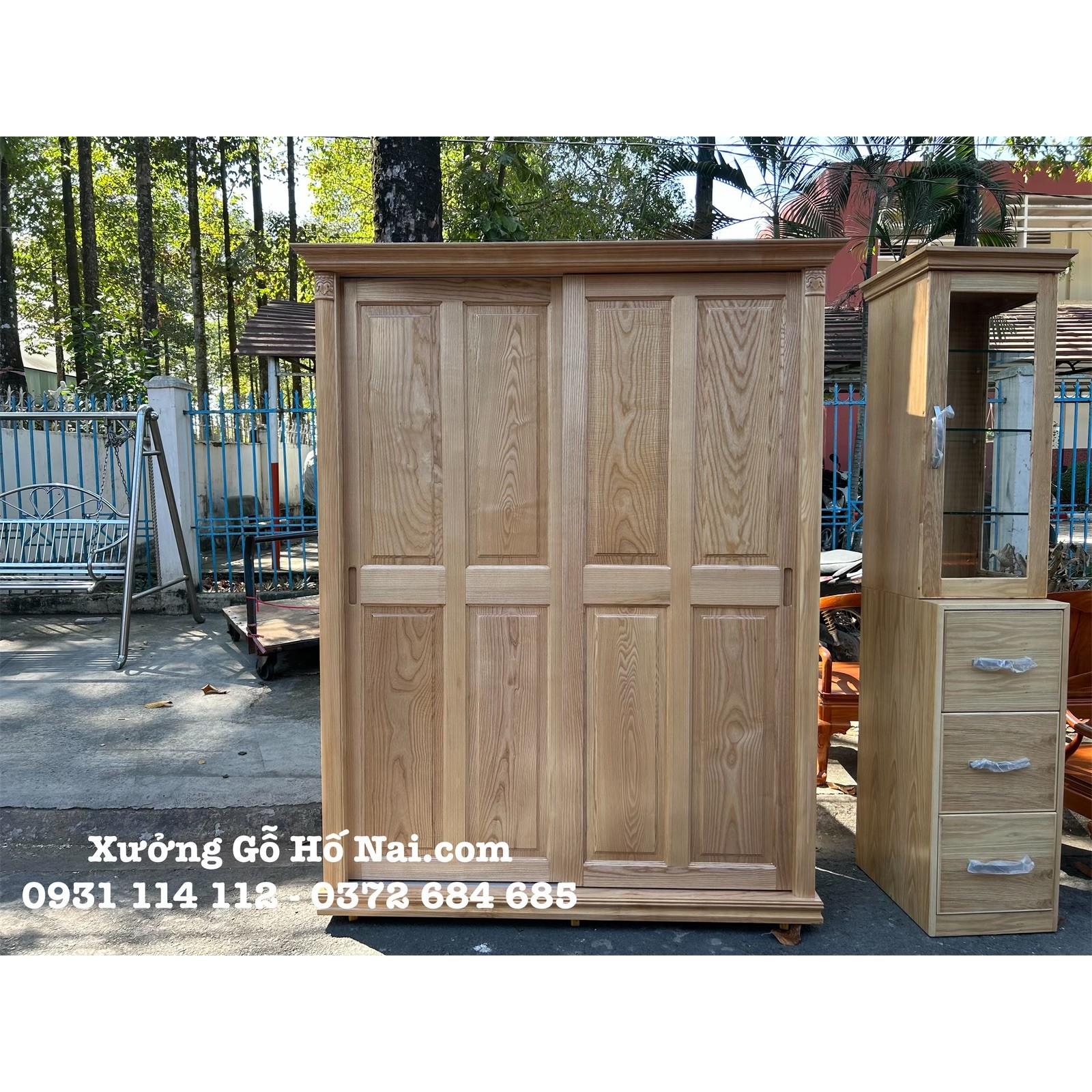 Tủ quần áo Sồi Pháp Cửa Lùa