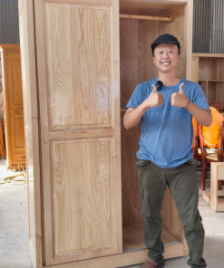 Tủ quần áo gỗ sồi cánh lùa ( 2 ẩn) 42A04