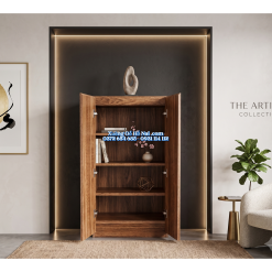 Kệ sách gỗ mdf có cánh cửa 44v89